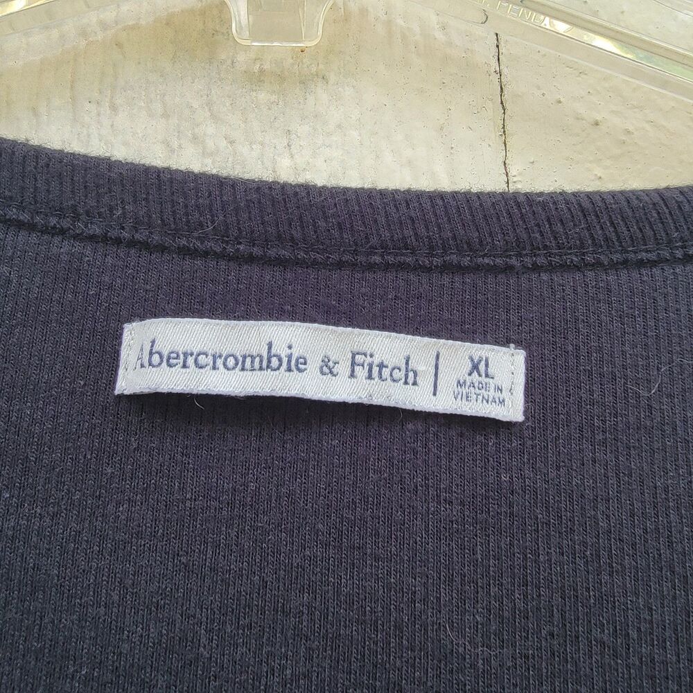 Abercrombie And Fitch Bodysuit Womens XL Black Henley Snap Top Ribbed Thong - Picture 3 of 4